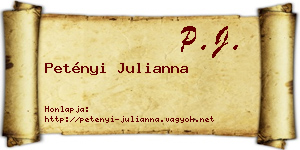 Petényi Julianna névjegykártya